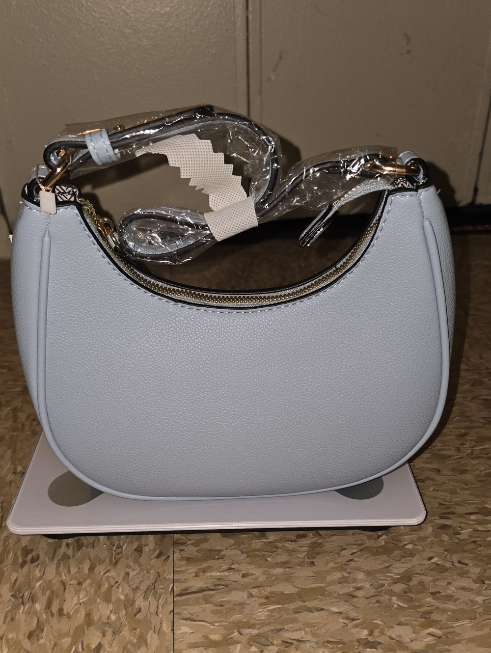 Women’s Light Blue Crescent Shoulder Bag - Unbranded